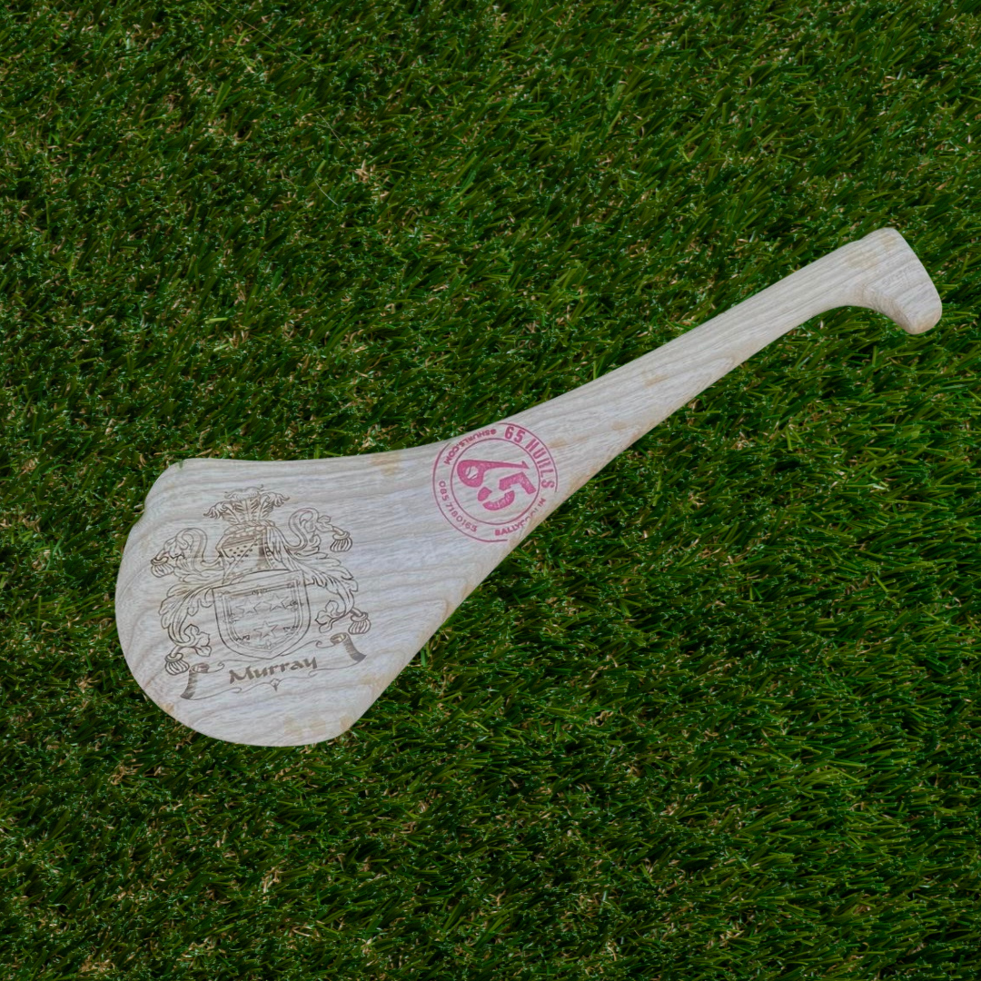 Ash hurl, engraved hurl, 14" hurls, family crest