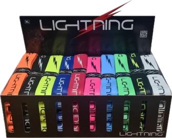 XL lightning  grips, Box of hurling grips, Hurling grips, orange grip, black grip, yellow grip, blue grip, red grip, pink grip, blue grip, green grip, black/Flo yellow grip, grey grip